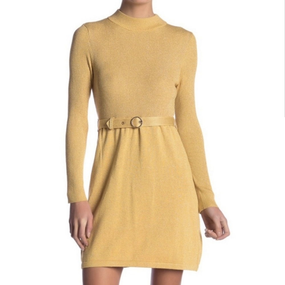 Free People Gold Shimmer Dress XS